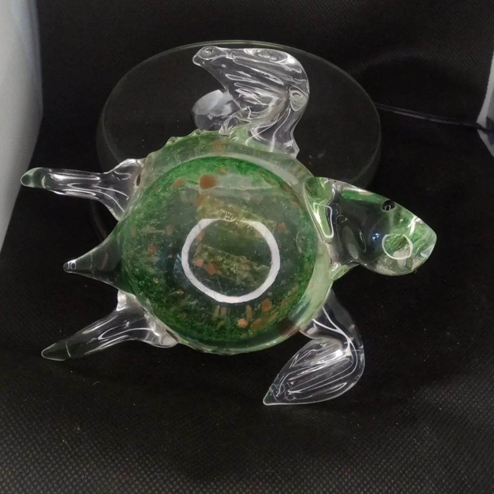 Lenox Paper Weight Colorful Glass Turtle Aquarium Decor